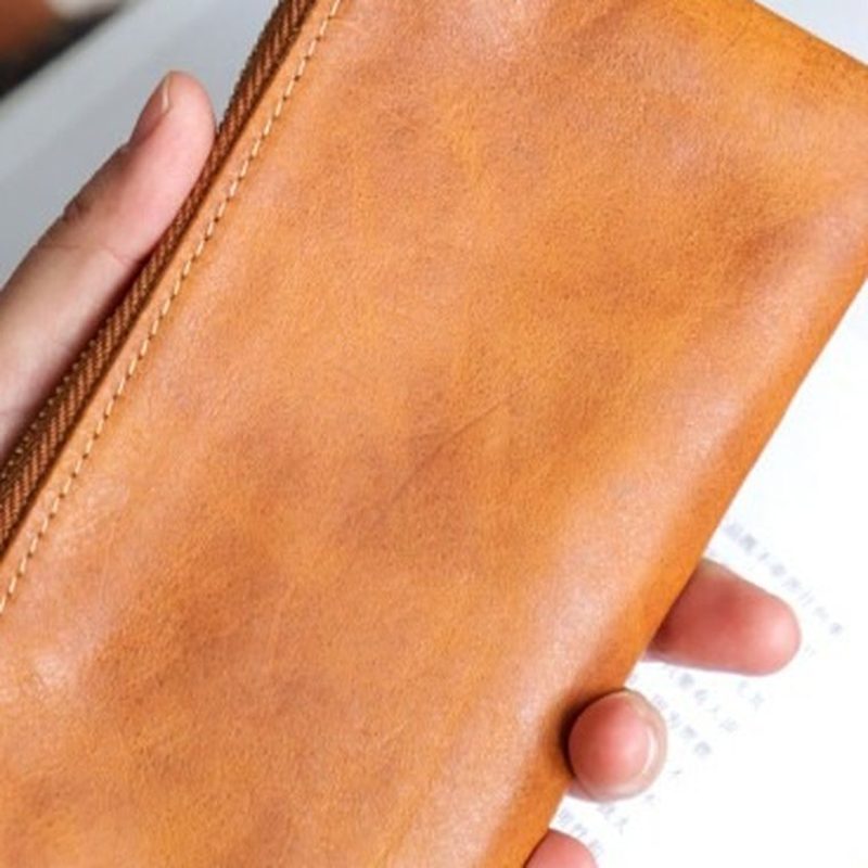 长款拉链钱包 复古薄款手拿包 细节图2